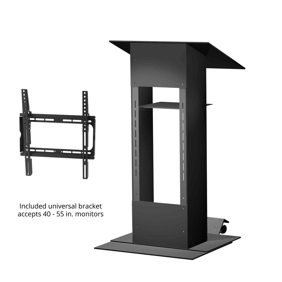 K5 lectern / podium with wheels from Urbann Products side view