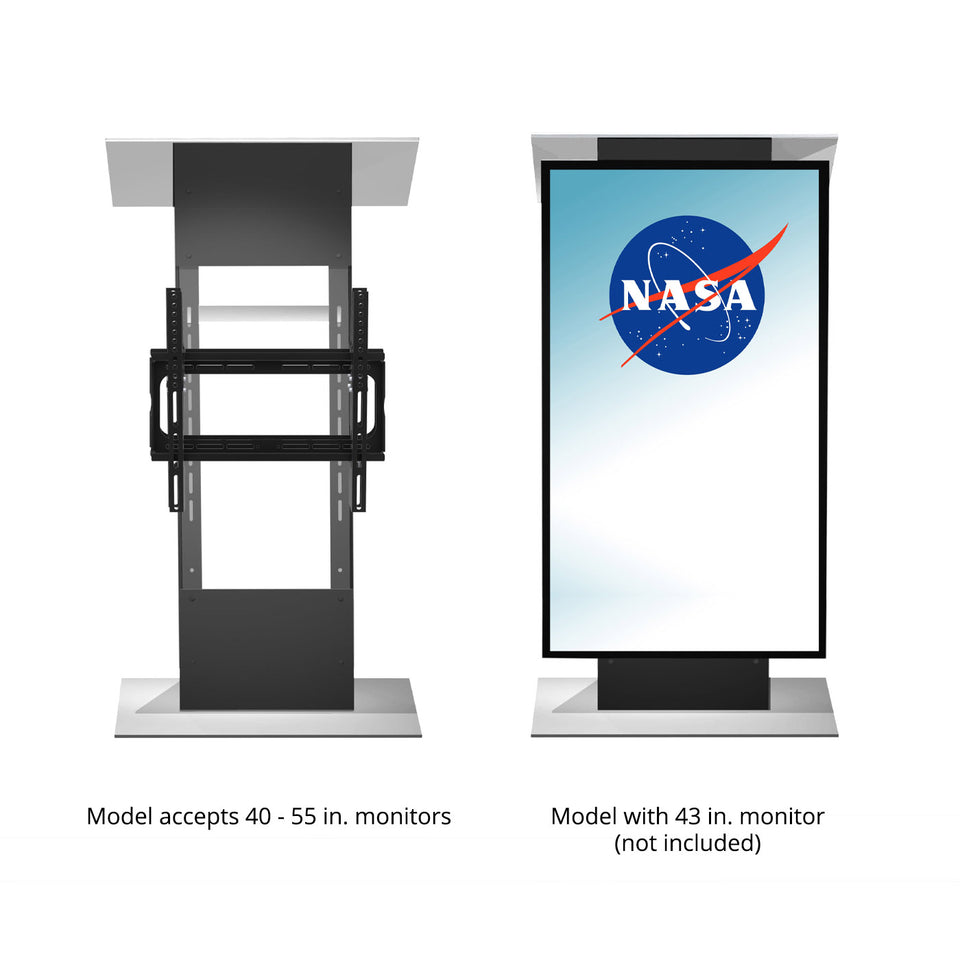 K5 lectern / podium LCD light grey - monitor models from Urbann Products front view